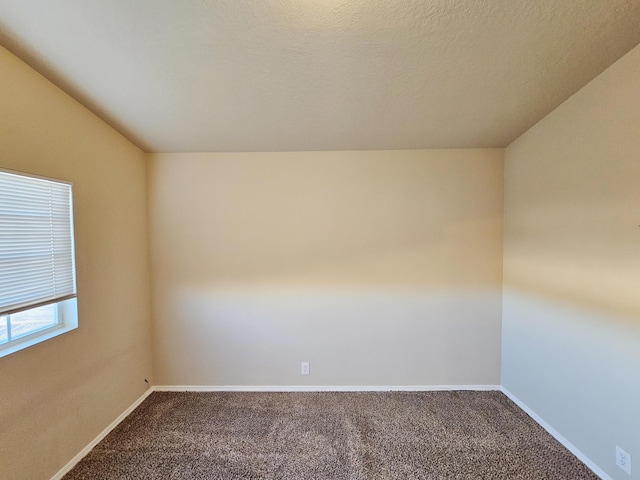 empty room featuring baseboards, carpet, and a textured ceiling