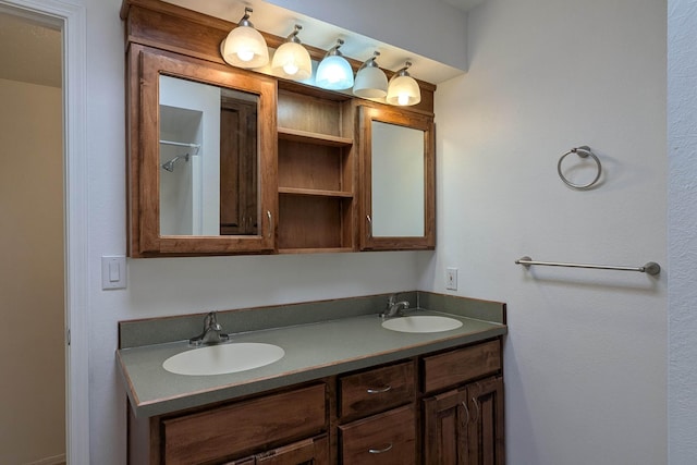 bathroom featuring double vanity and a sink