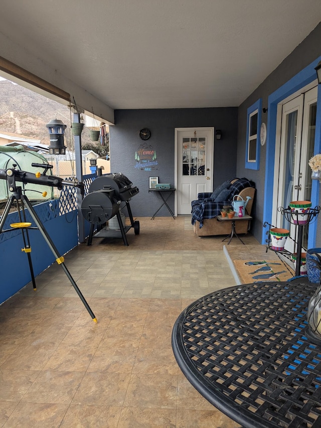 view of patio featuring grilling area