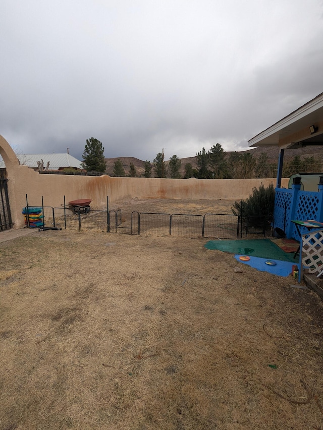 view of yard with fence