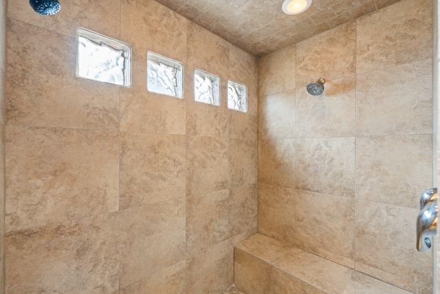 interior details with tiled shower