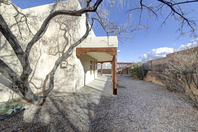 view of yard with a patio area and a fenced backyard