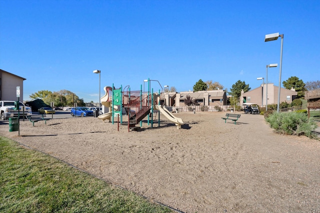 view of community jungle gym