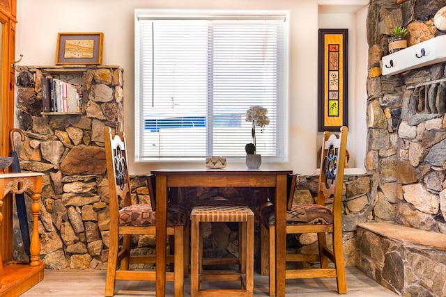 dining area featuring wood finished floors