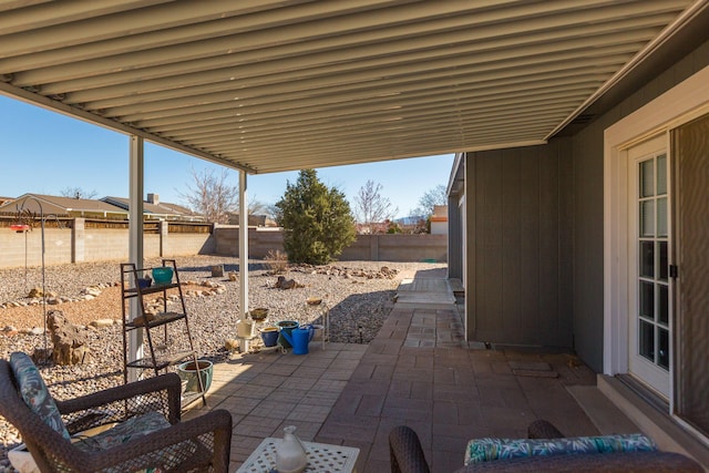 view of patio with a fenced backyard