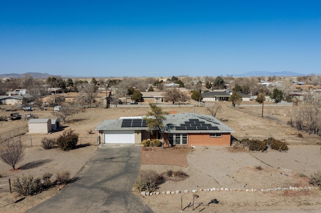 view of front of home with a mountain view