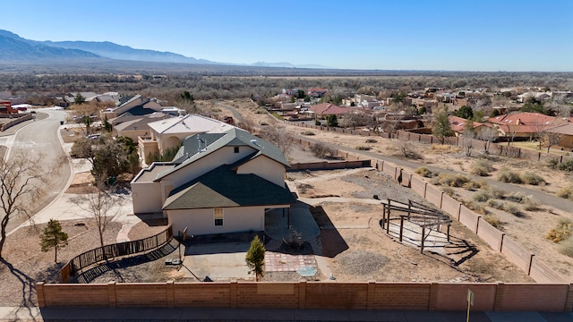 bird's eye view with a residential view and a mountain view