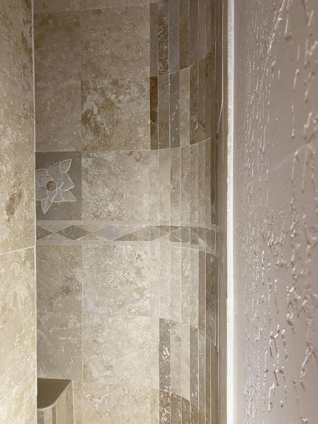 interior details with tiled shower