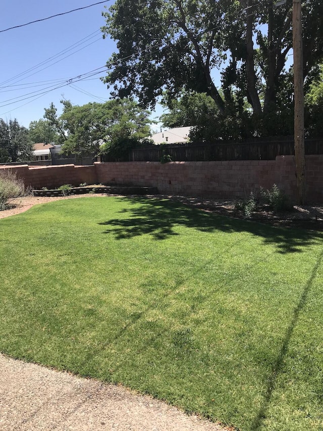 view of yard with fence