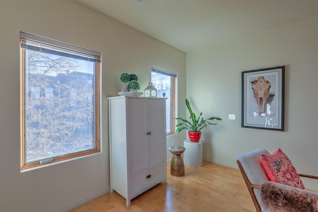 living area with light wood-style flooring