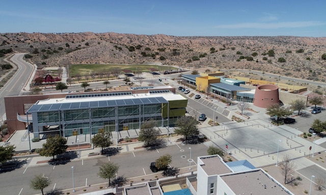aerial view with a desert view and a mountain view