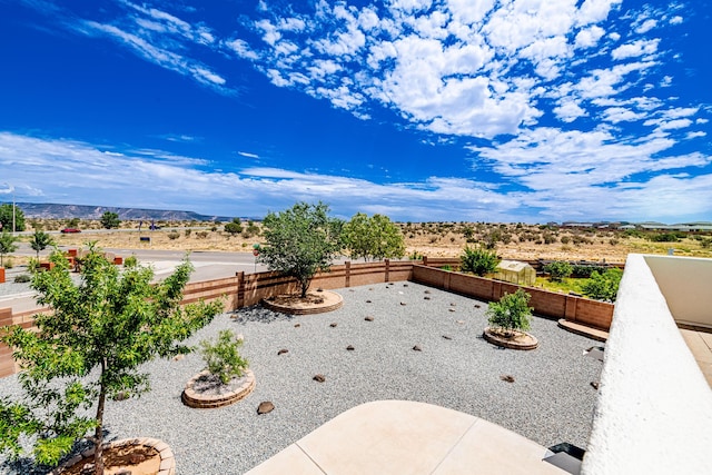 view of yard with a patio area and a fenced backyard