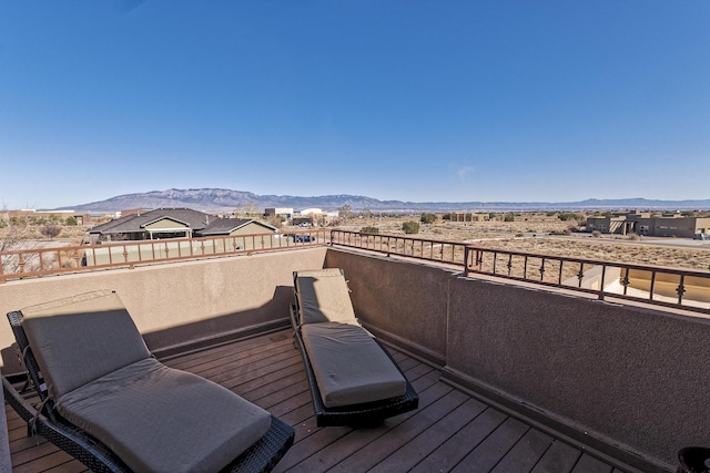 deck with a mountain view