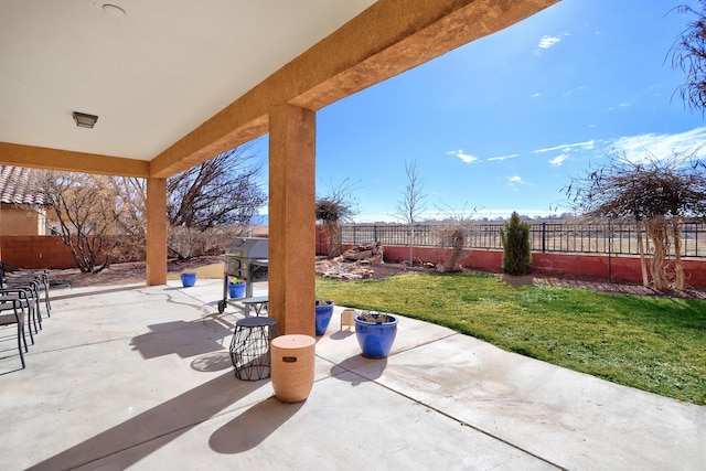 view of patio / terrace featuring a fenced backyard
