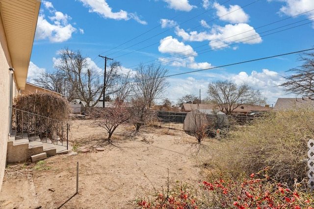 view of yard featuring fence