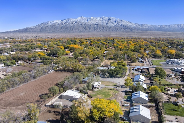 aerial view with a mountain view