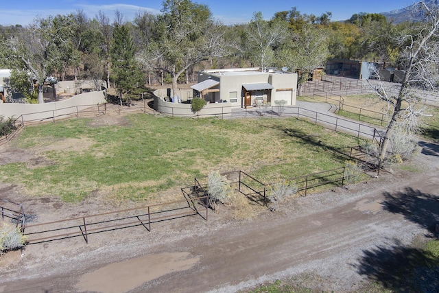 bird's eye view with a rural view