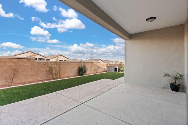 view of patio with a fenced backyard