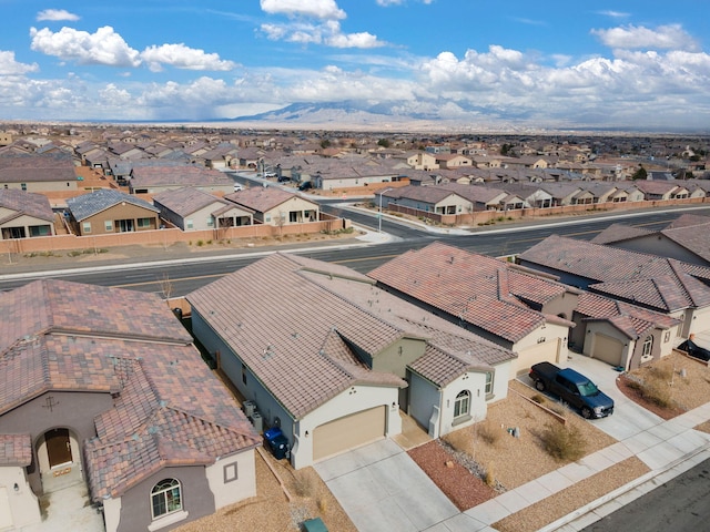 drone / aerial view with a residential view