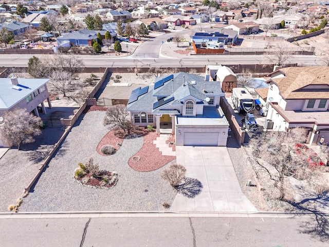 aerial view featuring a residential view