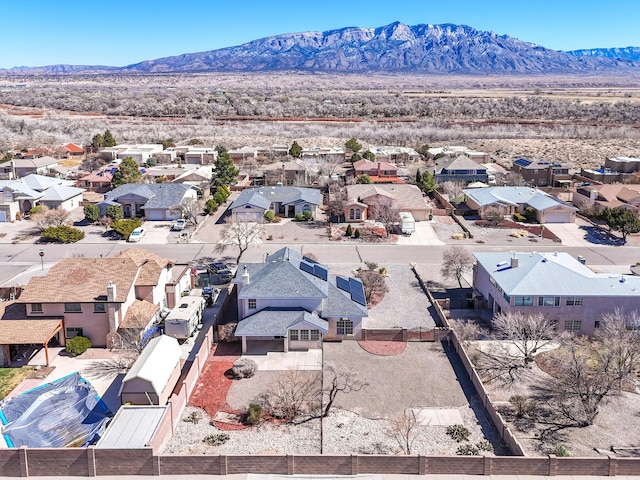 bird's eye view with a mountain view and a residential view