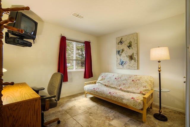 home office featuring visible vents and baseboards