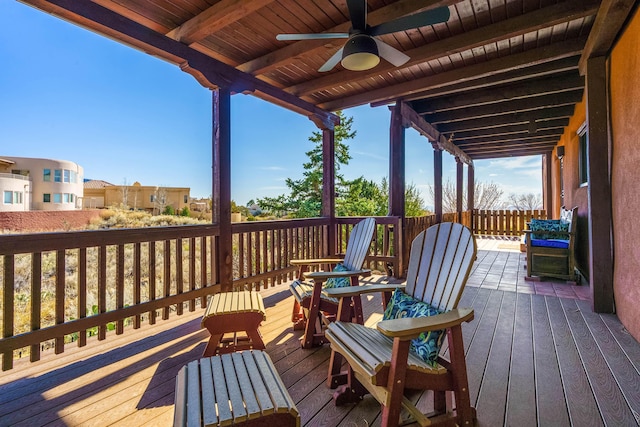 deck featuring ceiling fan