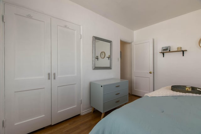 bedroom featuring dark wood-type flooring