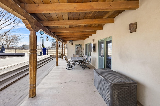 view of patio / terrace with a balcony