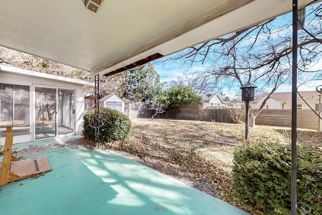 view of patio with a fenced backyard