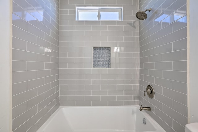 full bathroom with toilet and shower / bathing tub combination