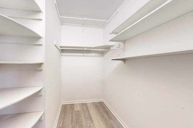 spacious closet with wood finished floors