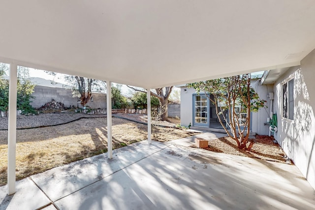 view of patio featuring a fenced backyard