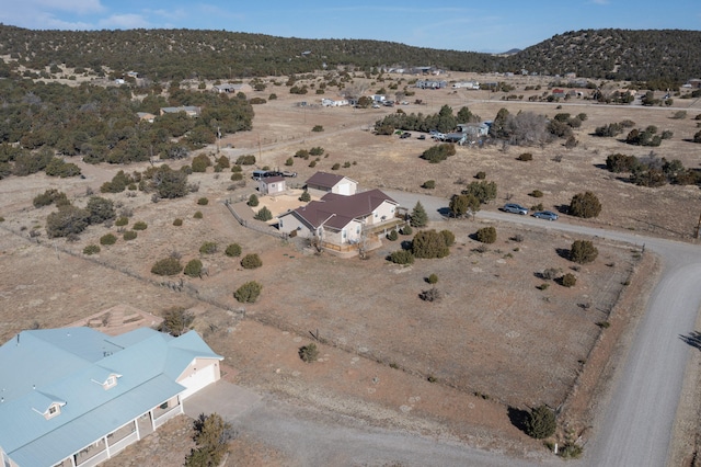 bird's eye view featuring a mountain view and a desert view