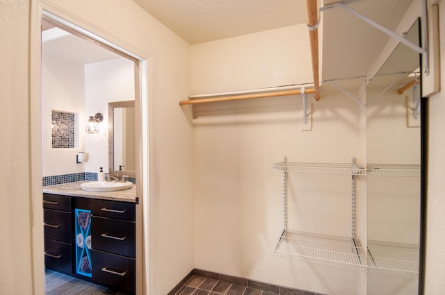 walk in closet featuring a sink