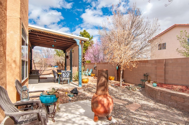 view of patio / terrace with a fenced backyard