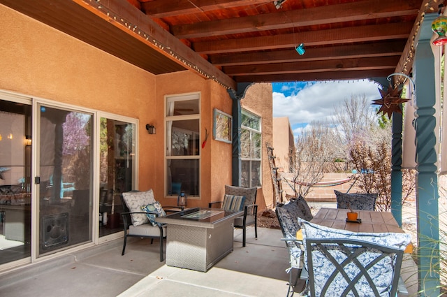 view of patio with outdoor dining area