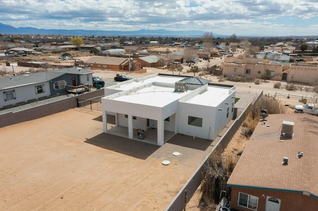 bird's eye view featuring a mountain view and a residential view