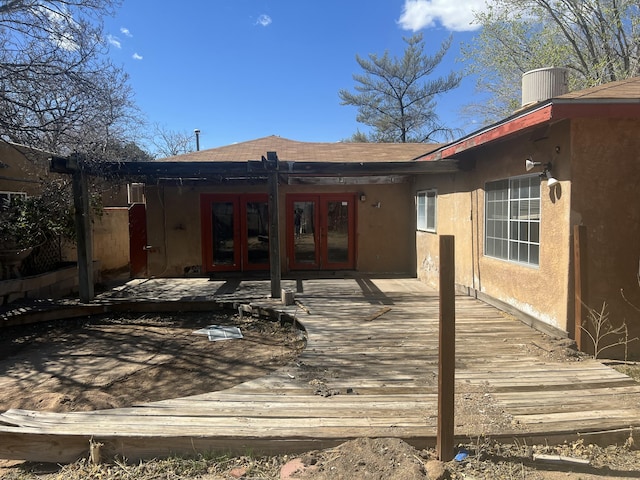 deck featuring french doors