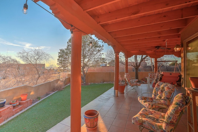 view of patio with a fenced backyard