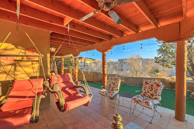 view of patio with a fenced backyard