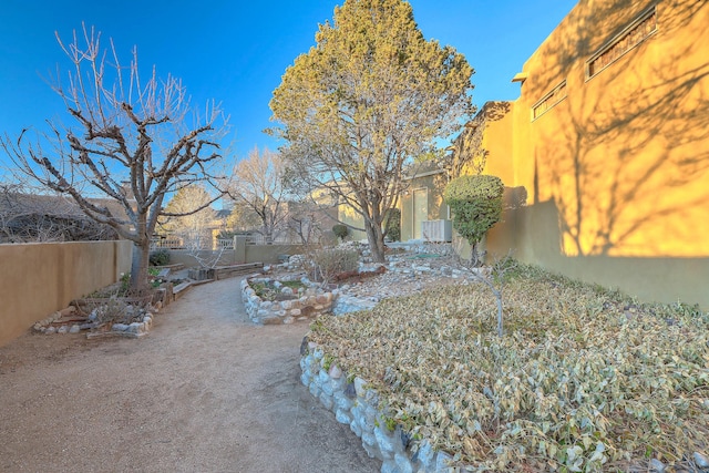 view of yard with fence