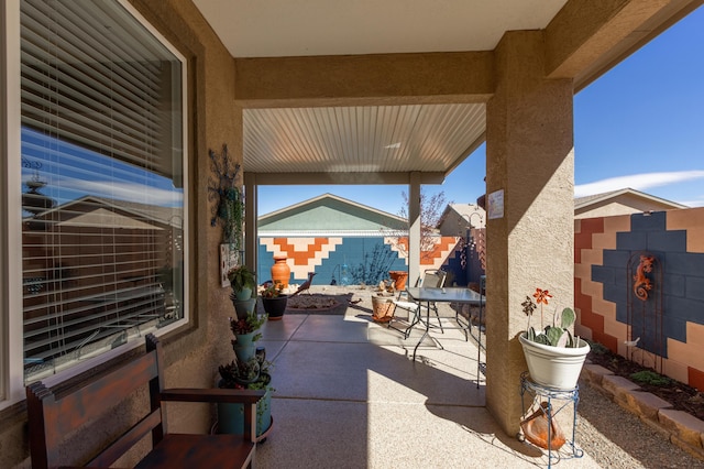 view of patio with outdoor dining space