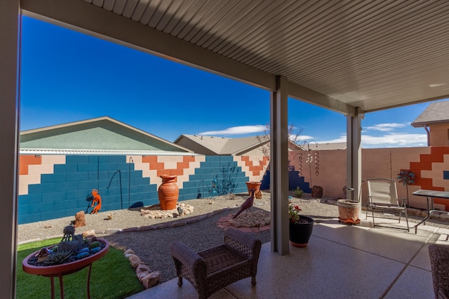 view of patio / terrace featuring a fenced backyard