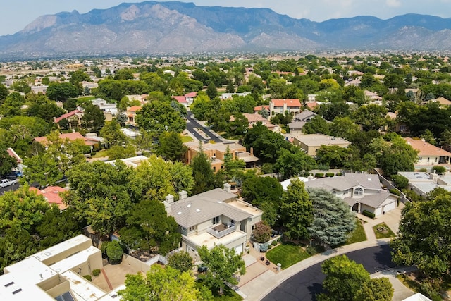 bird's eye view with a residential view and a mountain view