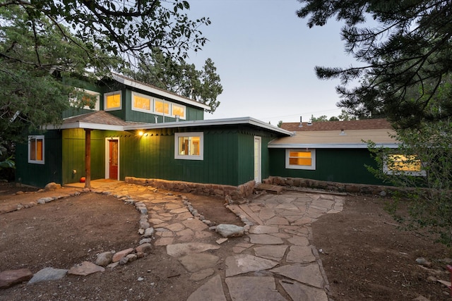 view of mid-century home