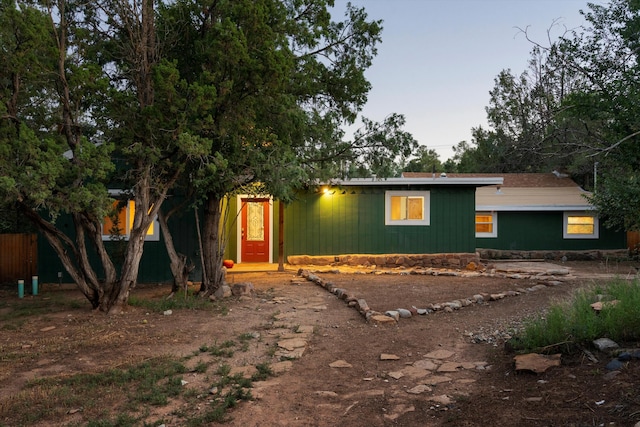 view of mid-century home