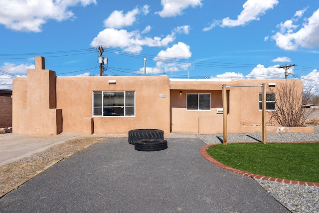 view of front of house featuring a patio and stucco siding