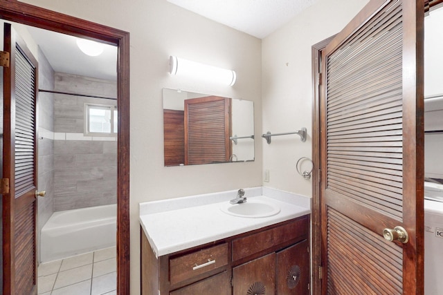 full bathroom with tile patterned flooring and vanity