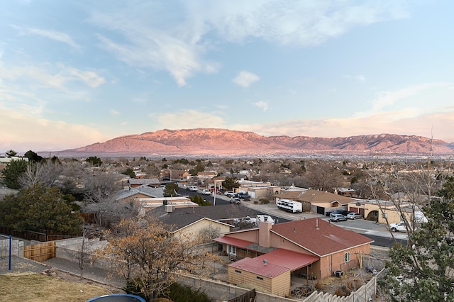 mountain view with a residential view